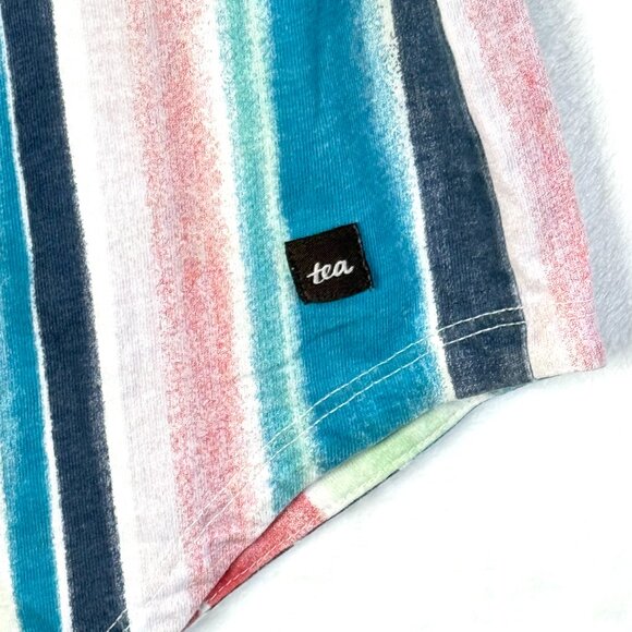 Tea Collection Striped Long Sleeve Hi Low Dress Girls Small 7 Multicolor - Picture 5 of 8